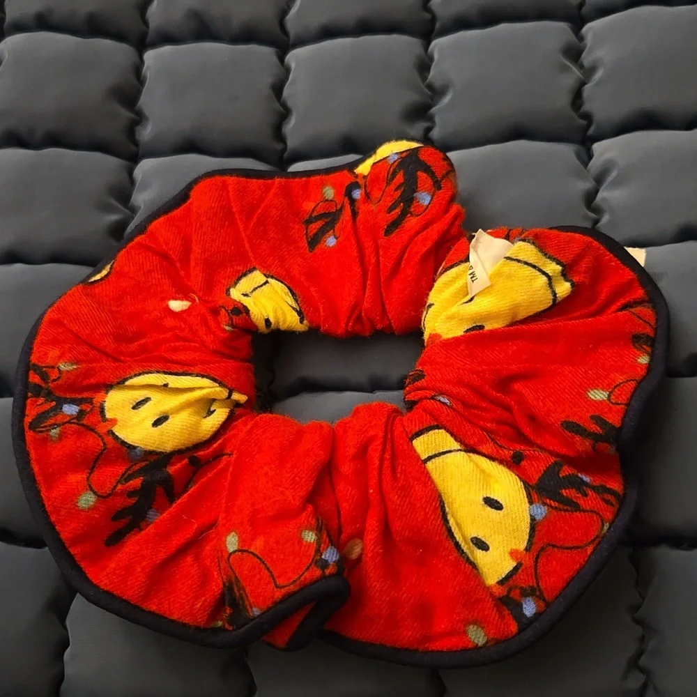 NWT Aerie Red and Yellow Smiley Patterned Scrunchie